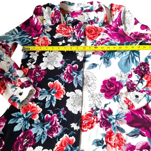 Chico's Long Floral Button Down Flowy Blouse - Picture 6 of 9